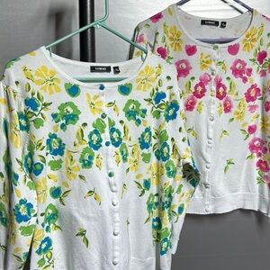 2-Elementz cardigan spring easter cardigans size xl euc long sleeve floral print